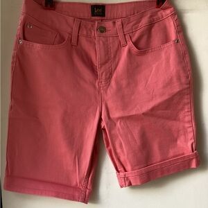 Lee Women's Coral Pink Bermuda Shorts